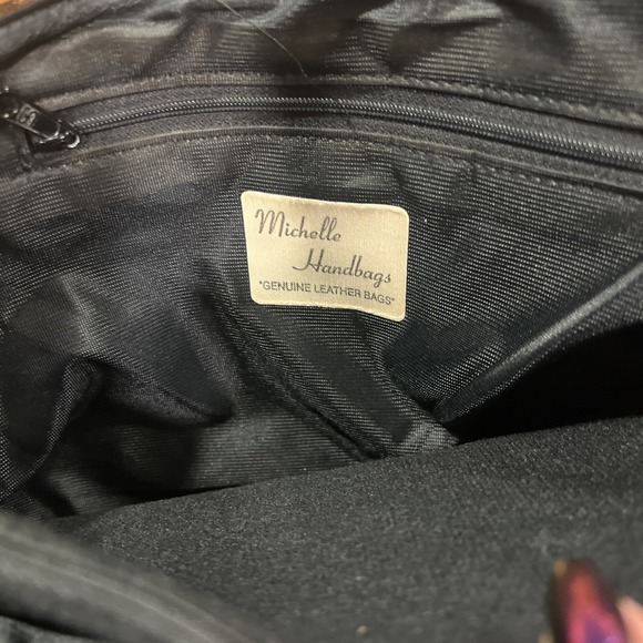 Y2K Michelle Genuine Leather Metallic Handbag Gold Bronze Copper Italian Purse - Picture 9 of 16